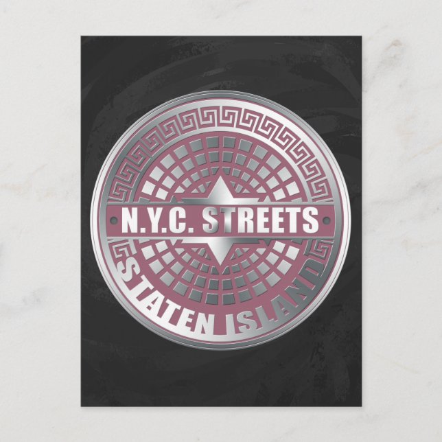 Manhål Covers Staten Island Vykort (Framsida)