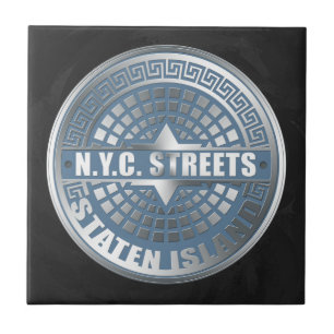 Manhål Staten Island Blue Kakelplatta