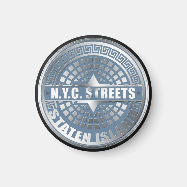 Manhål Staten Island Blue Magnet (Framsidan)