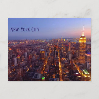Manhattan at dusk - Empire State Bulding to WTC Vykort