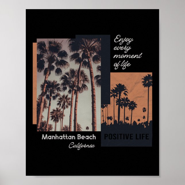 Manhattan Beach California Ca Retro  Poster (Framsidan)