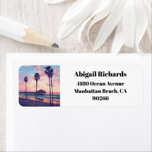 Manhattan Beach California LA Returadress Etikett