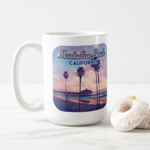 Manhattan Beach California Los Angeles Retro Kaffemugg
