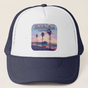 Manhattan Beach California Los Angeles Retro Keps