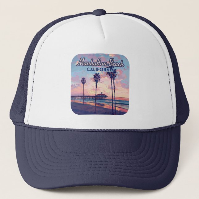 Manhattan Beach California Los Angeles Retro Keps (Framsida)