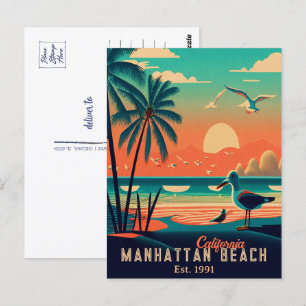 Manhattan Beach California Sunset Souvenirs 1950 Vykort
