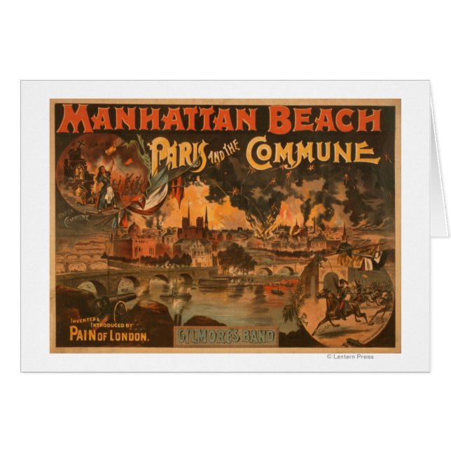 Manhattan Beach - Paris och Commune Play Hälsningskort (Framsidan Horizontal)