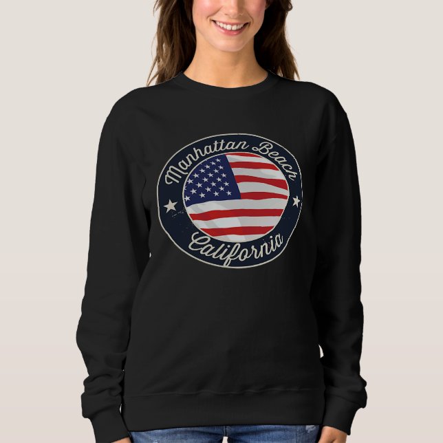 Manhattan Beach  Patriotic California Souvenir T Shirt (Framsida)