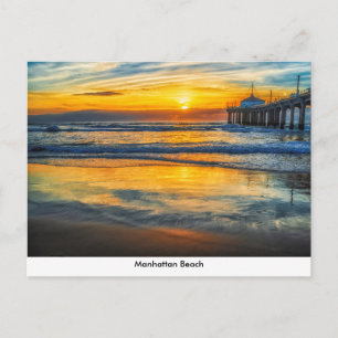 Manhattan Beach Pier at Sunset Postcard Vykort