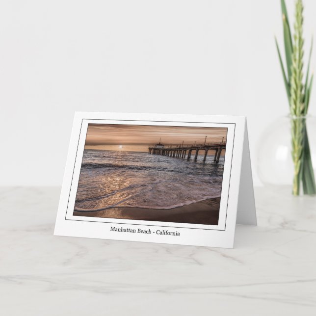 Manhattan Beach Pier Greeting Card Kort (Framsida)