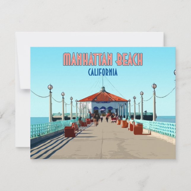 Manhattan Beach Pier Los Angeles California Card (Framsida)