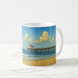 Manhattan Beach Pier med Red Tak Kaffemugg