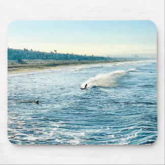 Manhattan Beach Pier Morgon Surfa - Zen Mouse Pad Musmatta