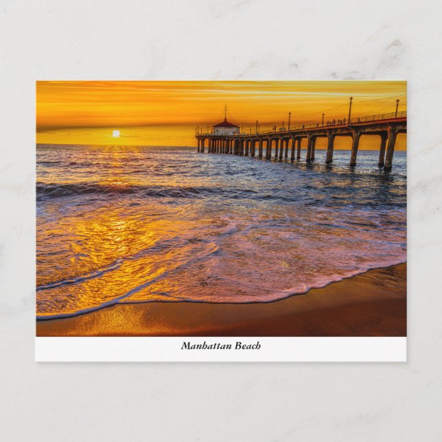 Manhattan Beach Pier Postcard Vykort (Framsida)