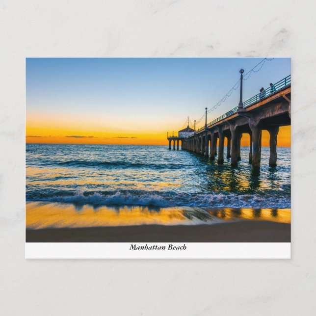 Manhattan Beach Pier Postcard Vykort (Framsida)