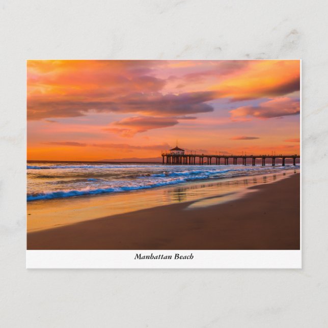 Manhattan Beach Pier Postcard Vykort (Framsida)