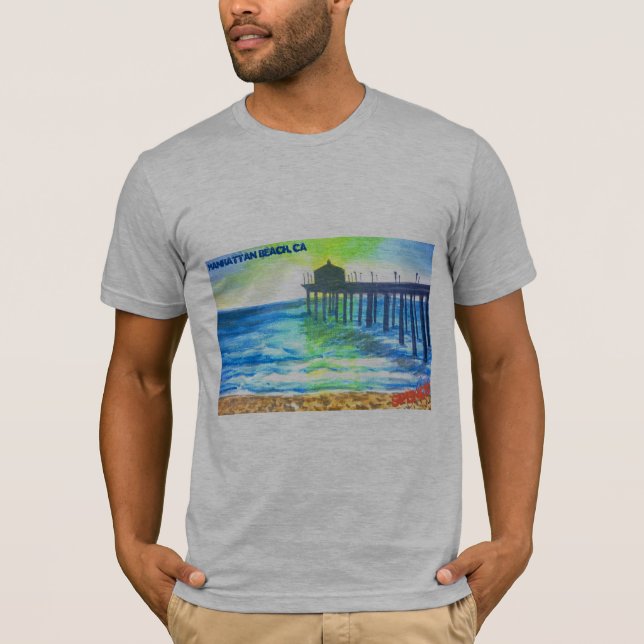 Manhattan Beach Pier Pressure T Shirt (Framsida)