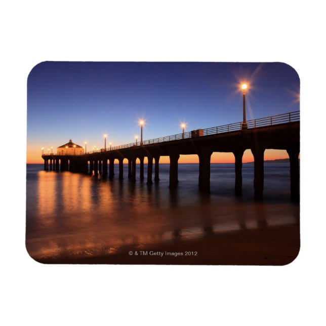 Manhattan Beach Pier vid sunset, Kalifornien Magnet (Horisontell)