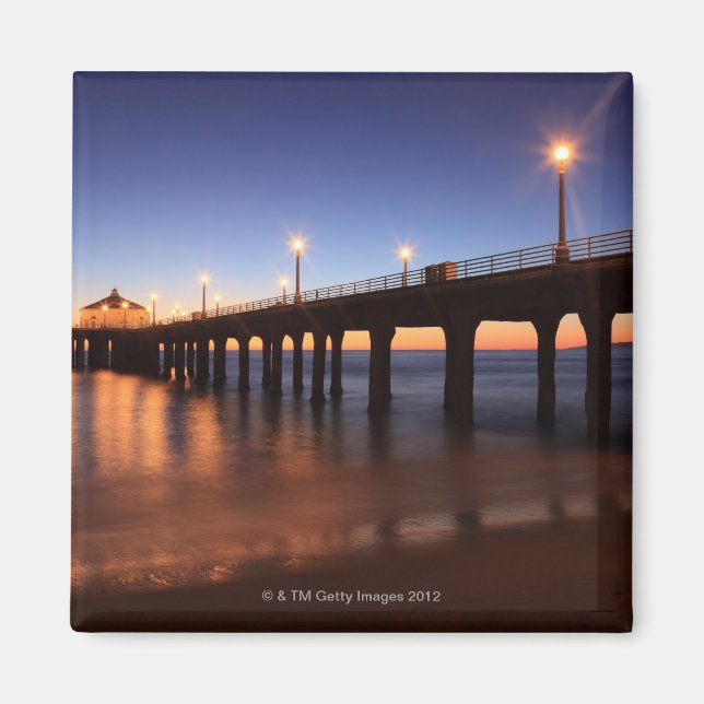 Manhattan Beach Pier vid sunset, Kalifornien Magnet (Framsidan)