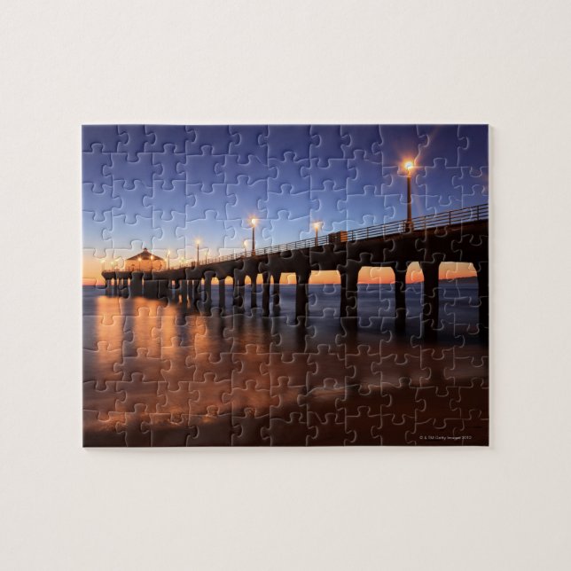Manhattan Beach Pier vid sunset, Kalifornien Pussel (Horisontell)