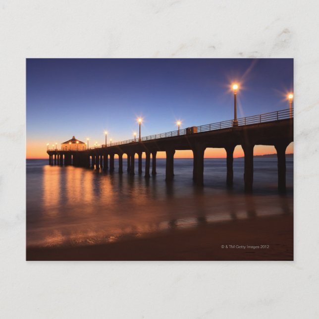 Manhattan Beach Pier vid sunset, Kalifornien Vykort (Framsida)