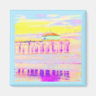 Manhattan Beach pir Kalifornien i pastell Magnet