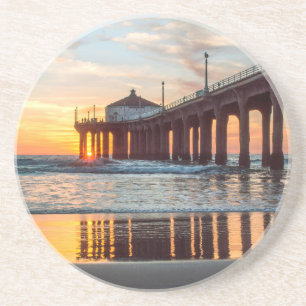 Manhattan Beach pirsolnedgång Underlägg