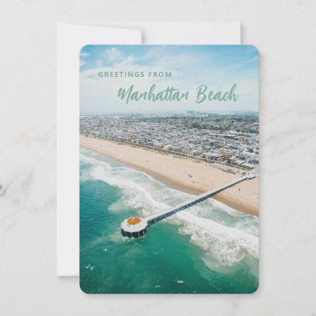 Manhattan Beach Postcard Personlig Hälsning Inbjudningar (Framsida)