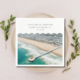 Manhattan Beach Wedding Anpassningsbar Cocktail Na Pappersservett