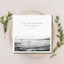 Manhattan Beach Wedding Anpassningsbar Cocktail Na Pappersservett