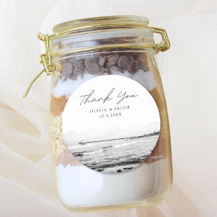 Manhattan Beach Wedding Favor Photo Tack Runt Klistermärke