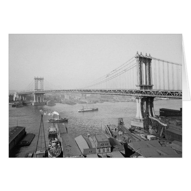 Manhattan Bridge, 1909 Hälsningskort (Framsidan Horizontal)
