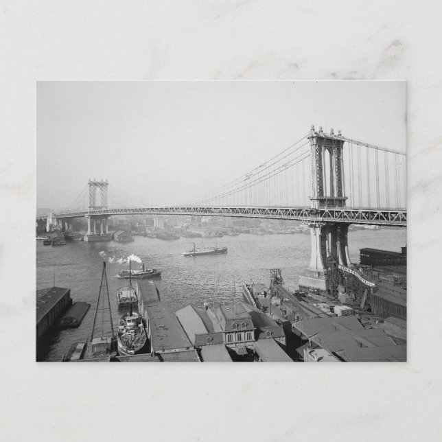 Manhattan Bridge, 1909 Vykort (Framsida)