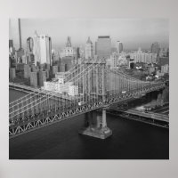 Manhattan Bridge Black and White Photograph