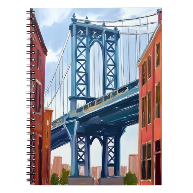 Manhattan Bridge New York City-målning Anteckningsbok (Framsidan)