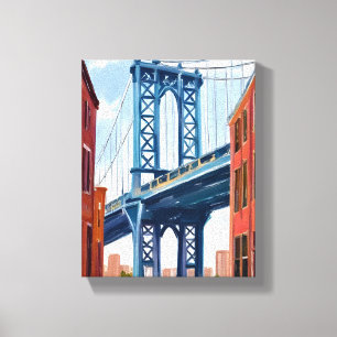Manhattan Bridge New York City-målning Canvastryck