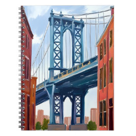 Manhattan Bridge New York City Painting Anteckningsbok