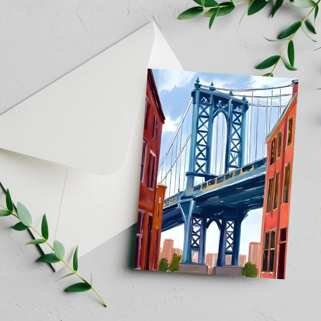 Manhattan Bridge New York City Painting Card (Skapare uppladdad)