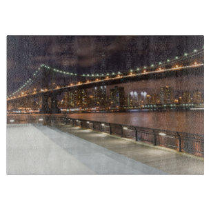 Manhattan Bridge och NYC Skyline