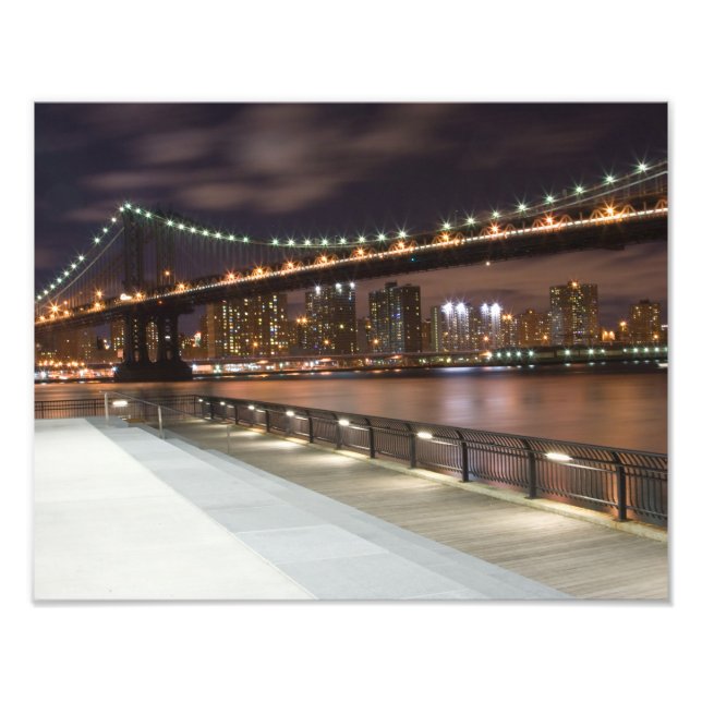 Manhattan Bridge och NYC Skyline Fototryck (Framsidan)