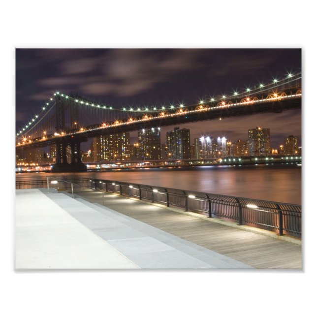Manhattan Bridge och NYC Skyline Fototryck (Framsidan)