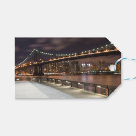 Manhattan Bridge och NYC Skyline Presentetikett