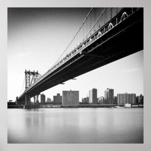 Manhattan Bridge och skyline, New York, USA. Poster
