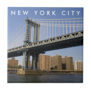 Manhattan Bridge över East River New York City Kakelplatta