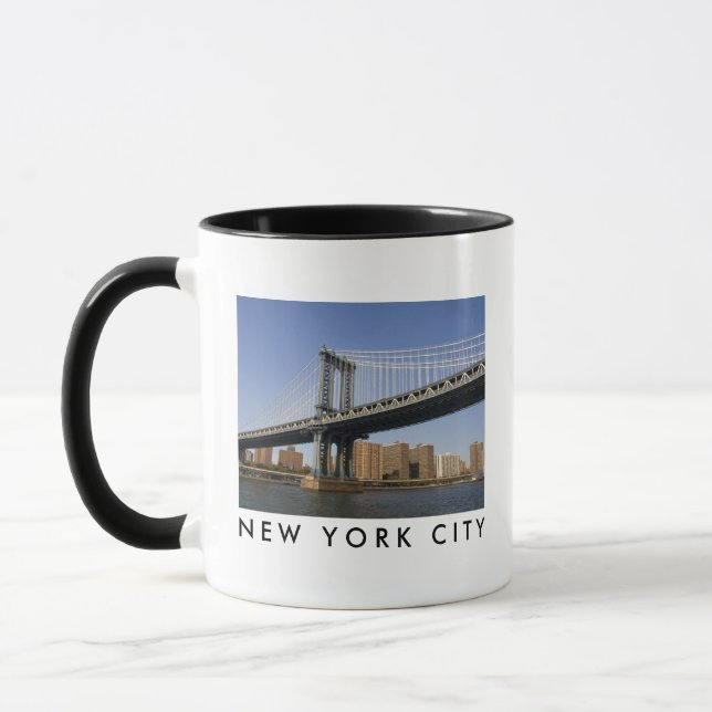 Manhattan Bridge över East River | New York City Mugg (Vänster)