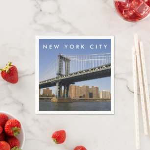 Manhattan Bridge över East River New York City Pappersservett