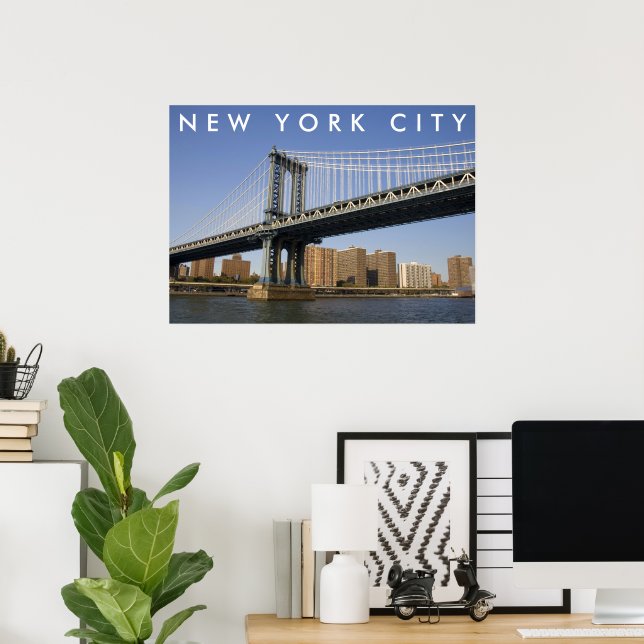 Manhattan Bridge över East River | New York City Poster (Hemmakontoret)