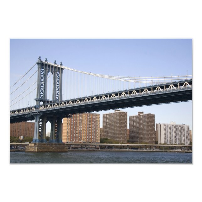 Manhattan Bridge som spänner över East River Fototryck (Framsidan)