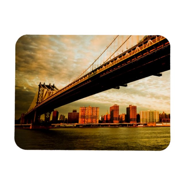 Manhattan-bron från Brooklyn side (NYC) Magnet (Horisontell)