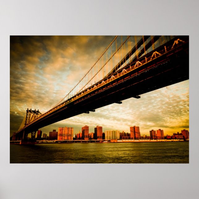 Manhattan-bron från Brooklyn side (NYC) Poster (Framsidan)